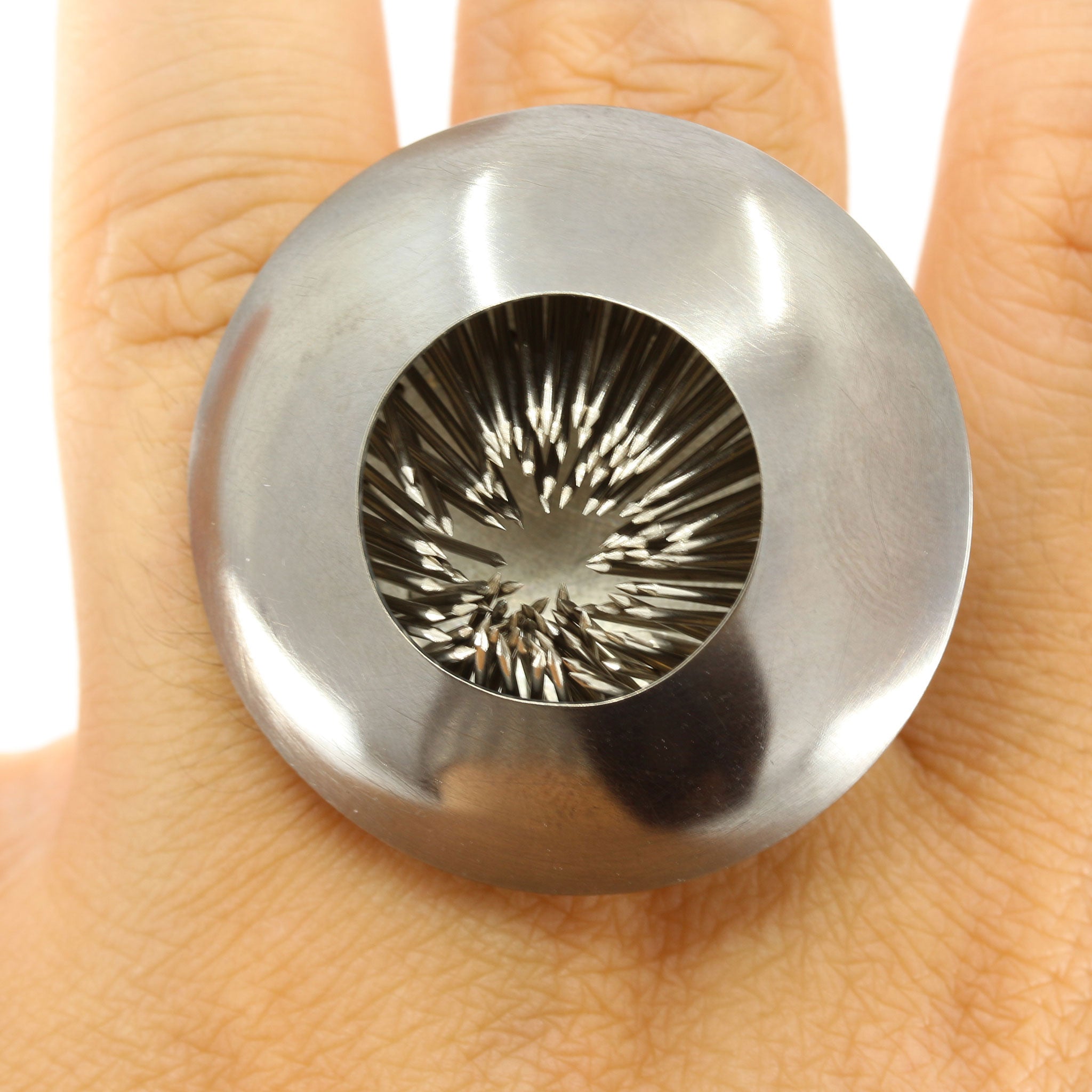 Sterling Silver and Steel H.n2 Oxidised Ring